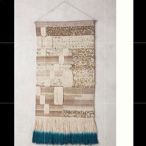 Anthropologie Navy-Dipped Kilim Tapestry Wall Art